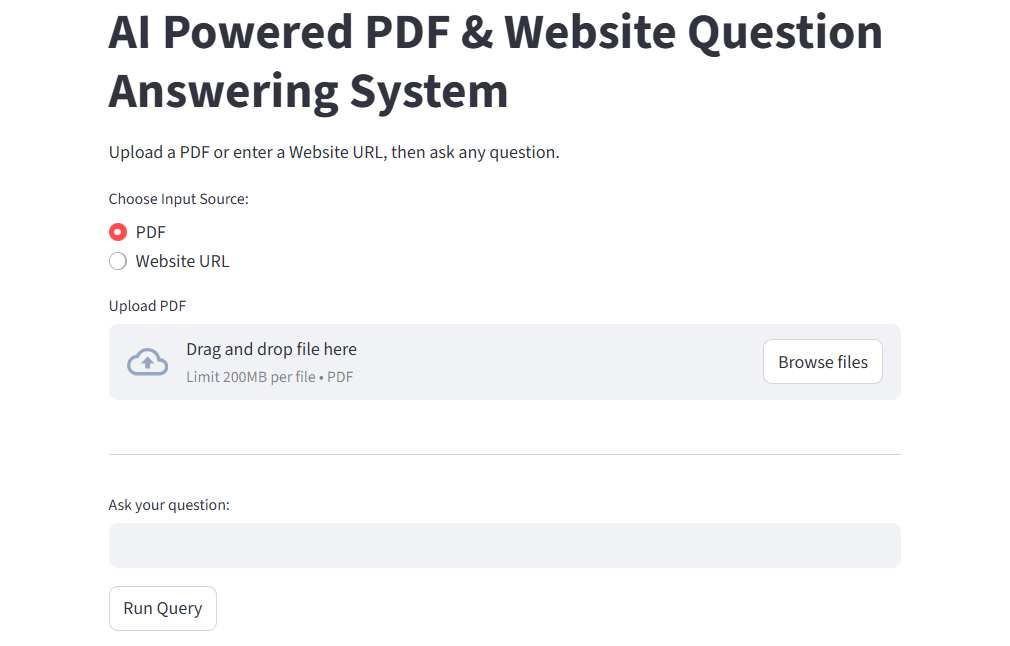 AI PDF & Website Question Answering System